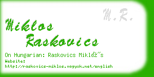 miklos raskovics business card